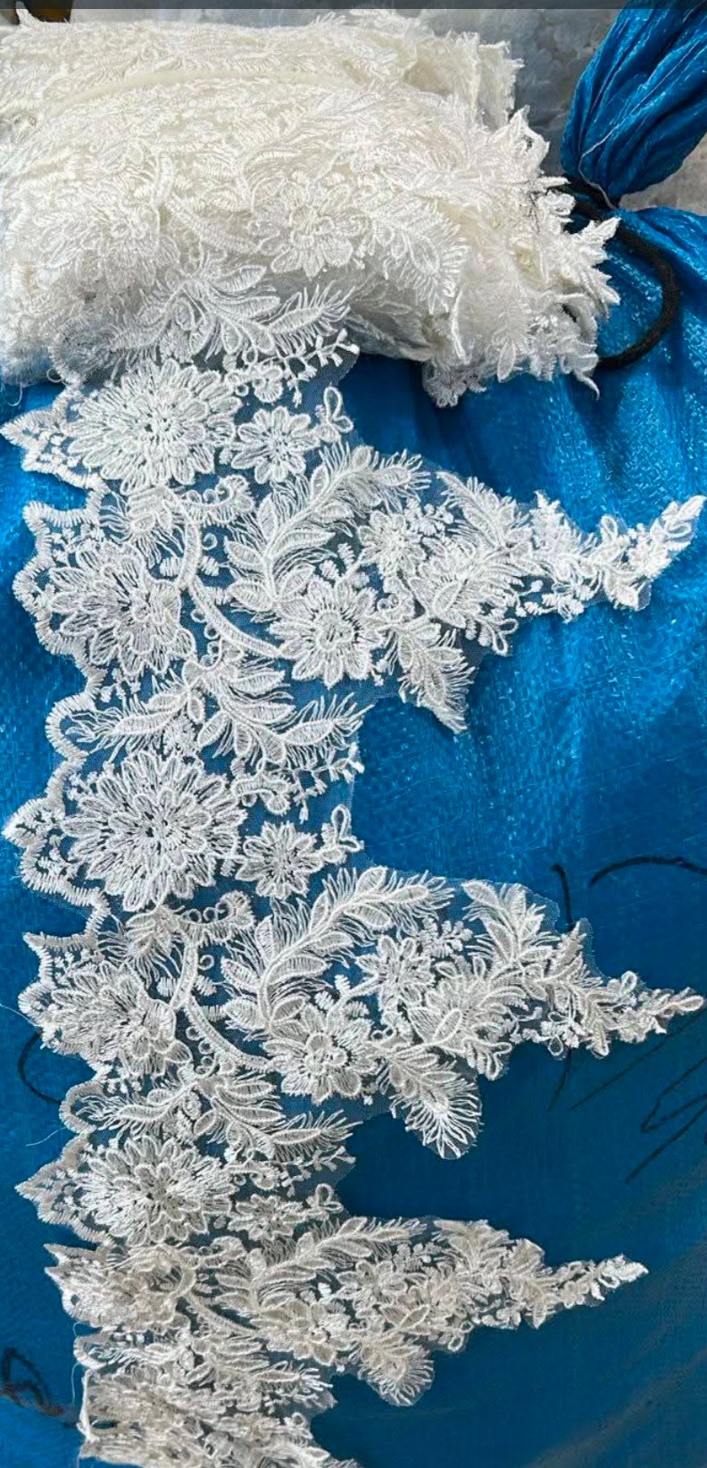 Net cut work lace tread embroidery lace width 10 inches 