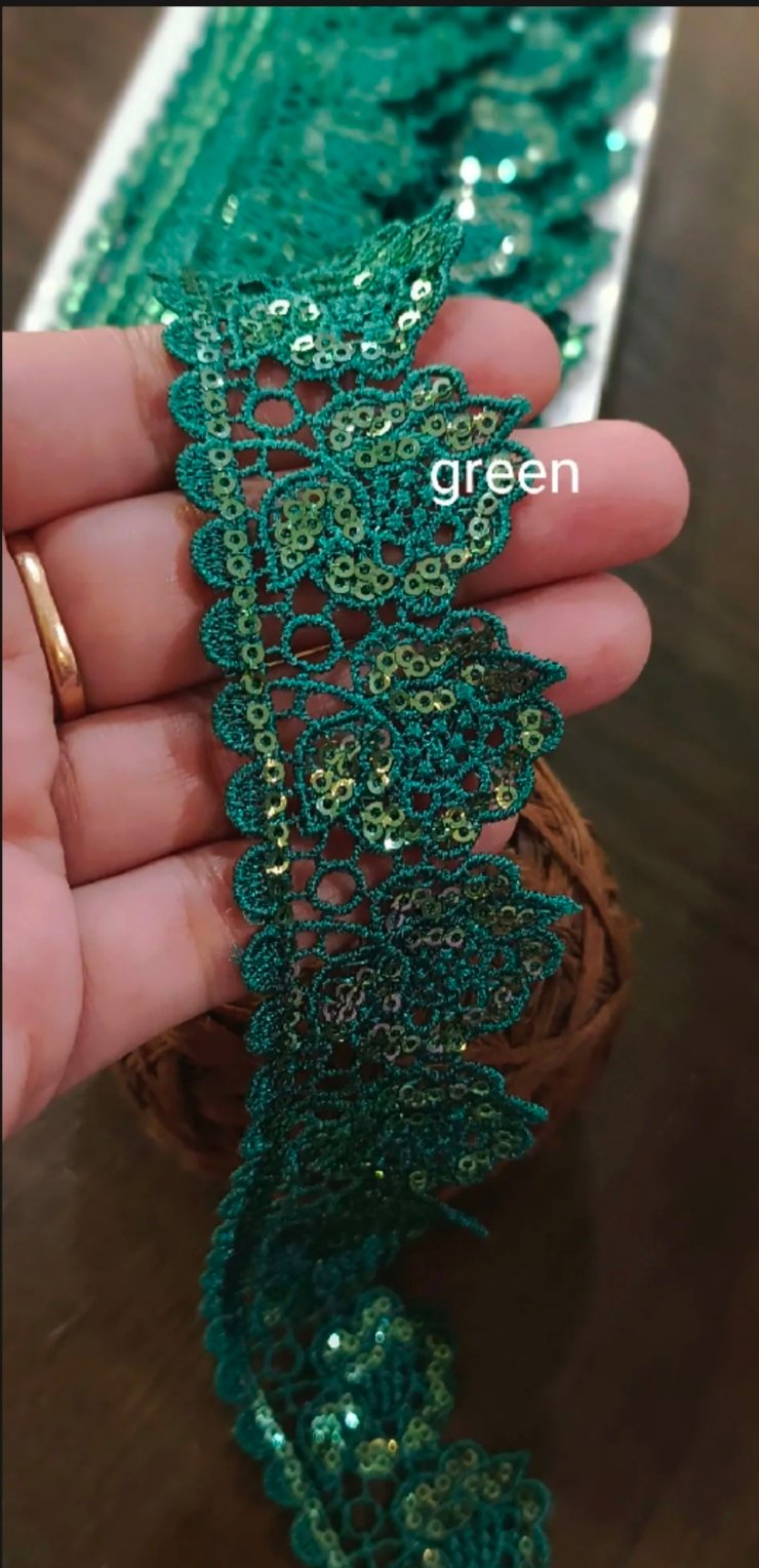 Fancy sequence flowers lace premium quality price par yard 