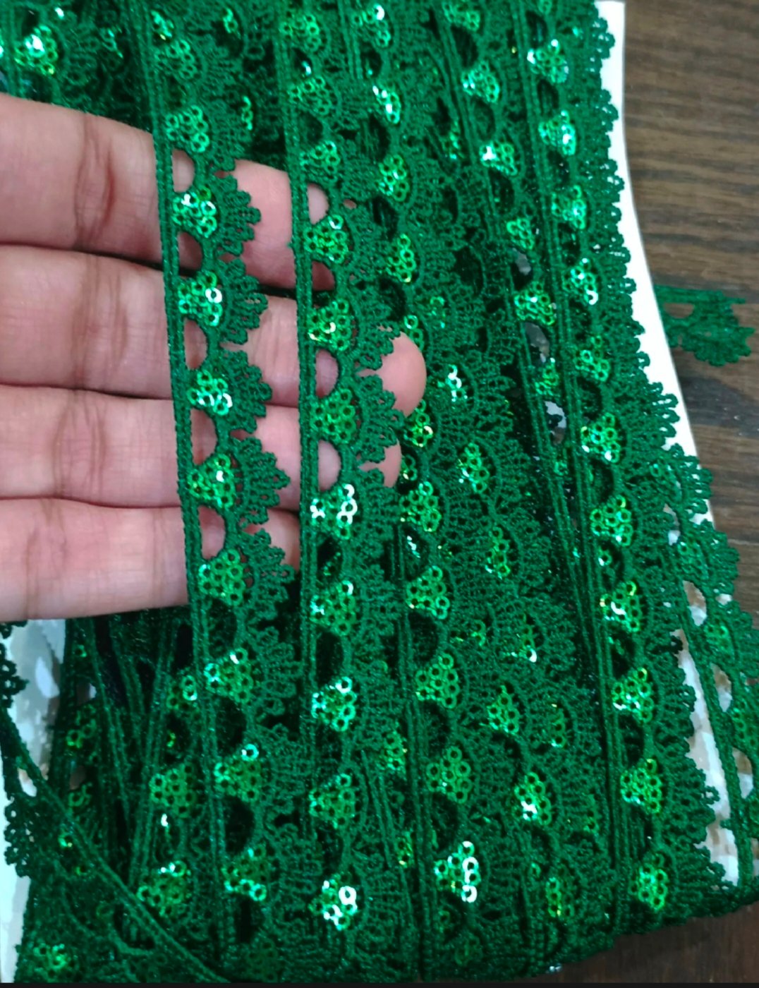 Fancy sequence Sitara lace available in 2 design 2 yards price 