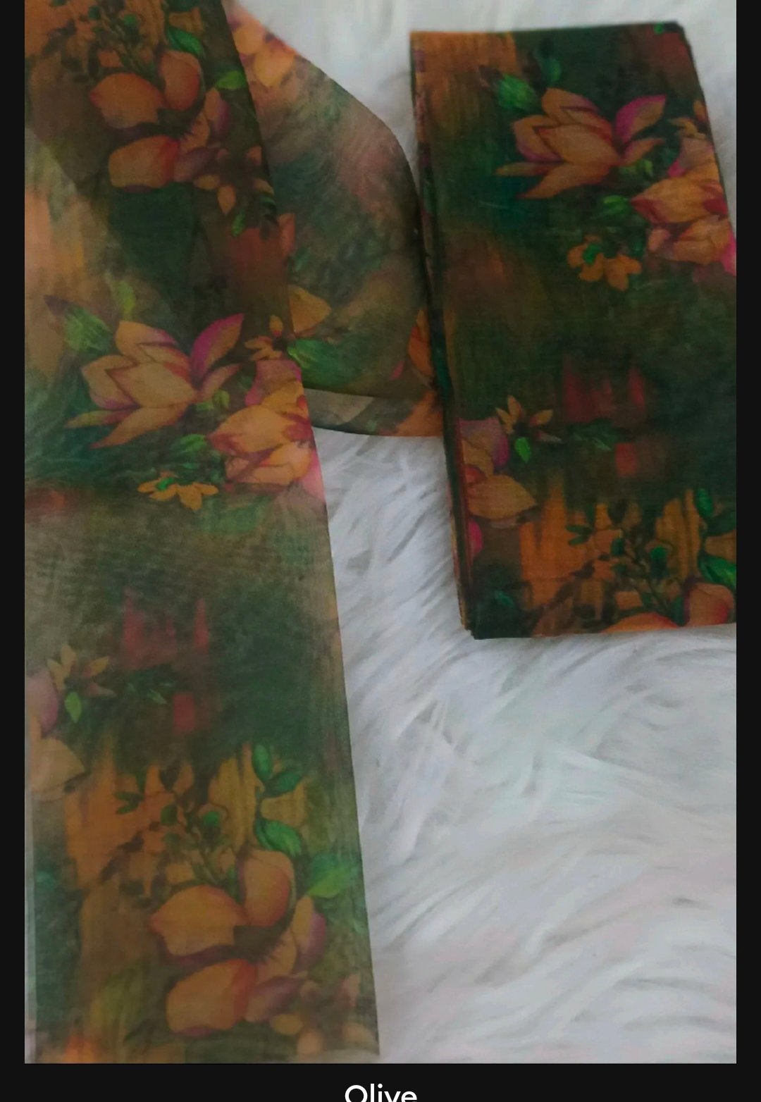 Printed double organza beautiful and elegant design 