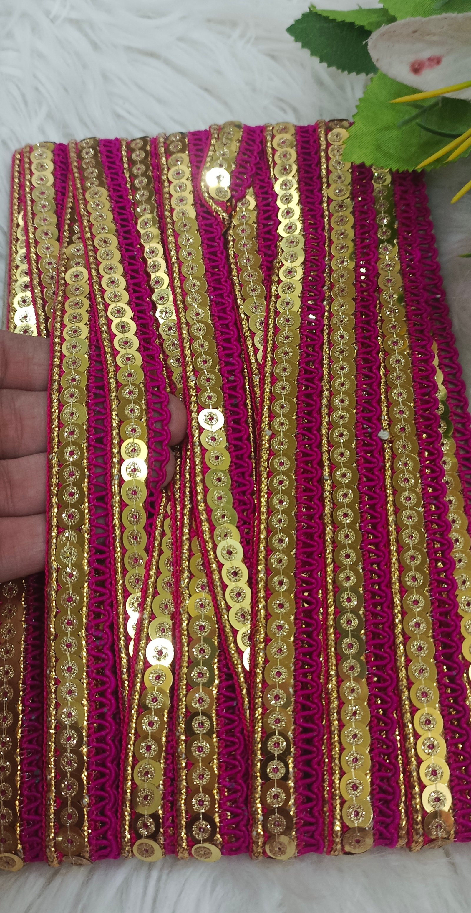 Fancy zari Sitara sequence elegant design full pack 10 yards 