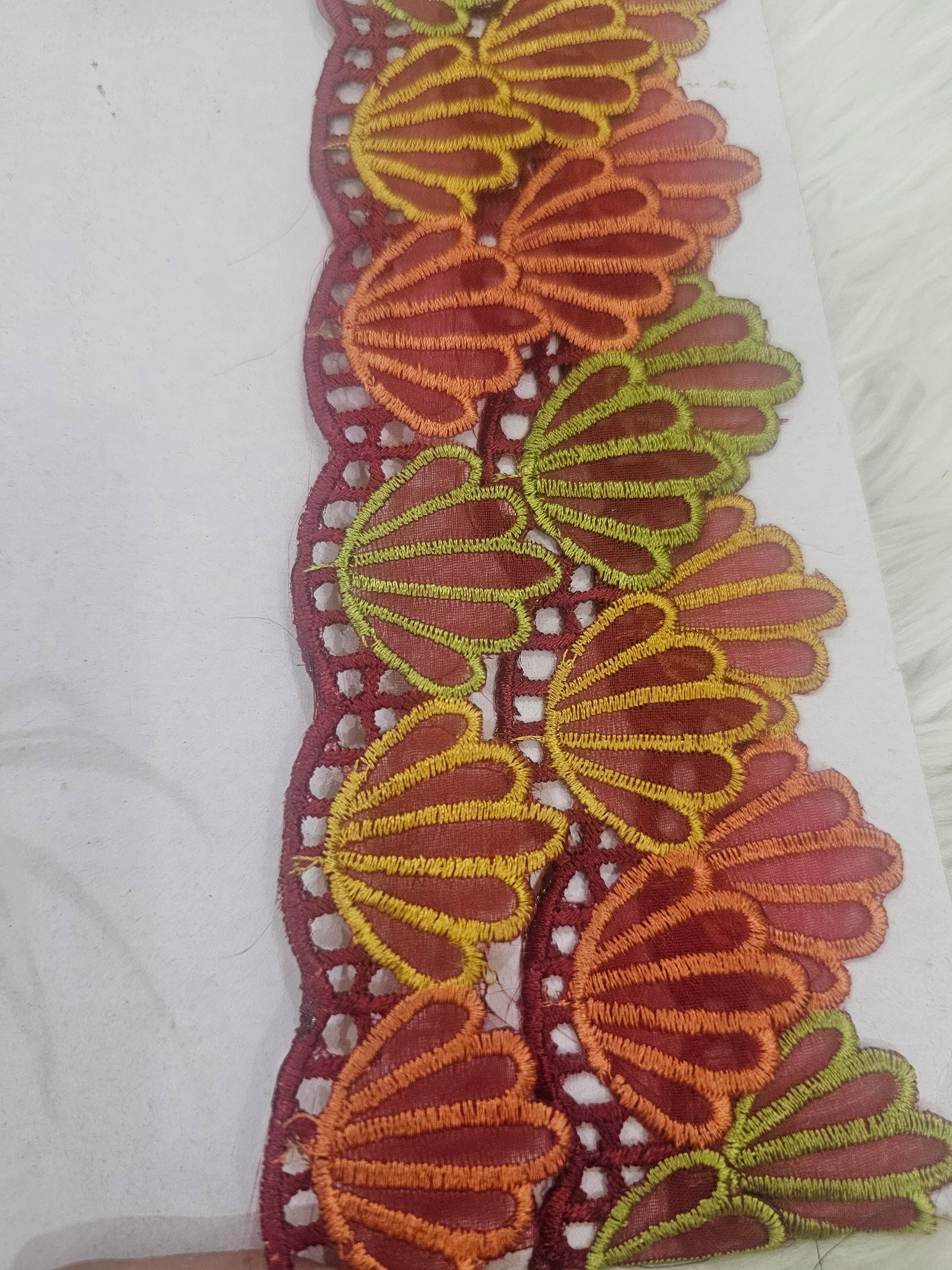 Organza multi lace par yard